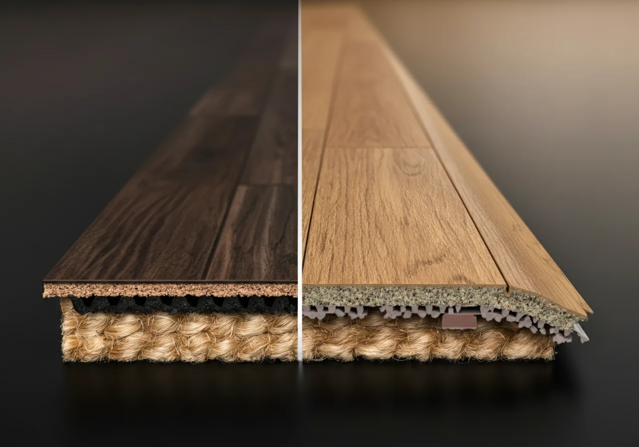 Kam vyhodit linoleum? Pozor na rozdíl mezi PVC a přírodním linem 2 Detailní porovnání vrstev přírodního linolea a syntetického PVC