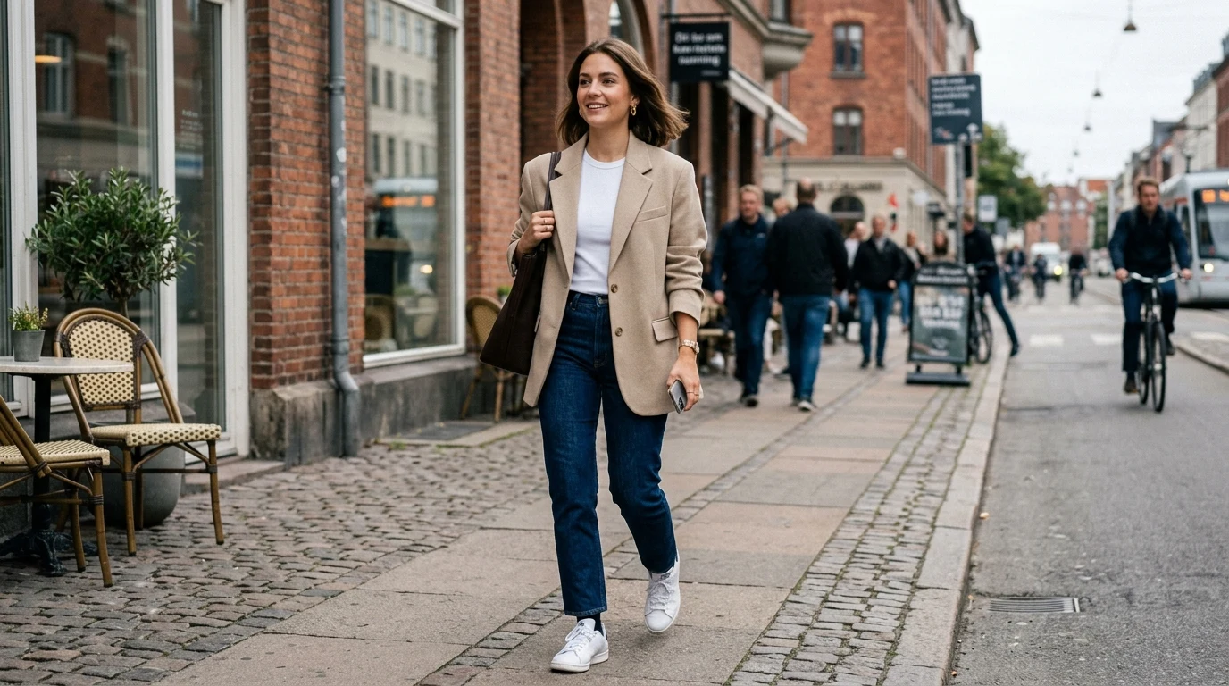 Oversize styl: Jak správně nosit a kombinovat volné kousky 1 Oversize sako a volny outfit v ulicich